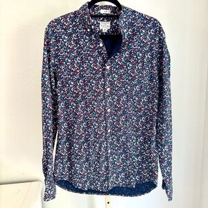 3/$30⚡️ J.Crew Men’s Floral Print Organic Cotton Slim Fit Collared Shirt, Sz Med